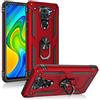 Max Power Digital Cover per Xiaomi Redmi Note 9 con Girevole Anello 360 Gradi Custodia Magnetica Antiurto Rigida Resistente Protettiva Case Bumper Ring (Xiaomi Redmi Note 9, Rosso)