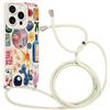Kueqeay Custodia con Cordino per iPhone 16 Pro 6,3 Morbido TPU Bumper Cover del Modello Carino Bianco con Laccio Collana Silicone Antiurto Protettivo Case Regolabile Cellulare Girocollo, 11
