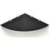 BSM Marketing Mensola angolare sospesa in acrilico con supporti cromati, montaggio a parete, disponibile in trasparente, nero e bianco (nero, 300 mm x 300 mm)