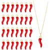 Burkfeeg Confezione Da 100 Ciondoli Peperoncino Alle Verdure, Cornetto Portafortuna in Smalto e Lega