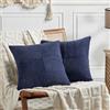 FDTERN Set di 2 Boho Federe de Cuscini per Divano 35x35 in Velluto a Coste，Moderno Morbido Motivo a Croce Decorativa Copricuscini per Divano Camera da Letto,Blu Navy