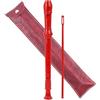 Czzmy Flauto dolce soprano a 8 fori, per principianti, con asta di pulizia e custodia in pelle, per intrattenimento domestico (2 intagliati rosso scuro)