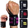 Just Fitee® wrist wraps Professionali Fasce da Polso per sollevamento pesi palestra allenamento sollevamento pesi bodybuilding sollevamento pesi Professionali Fasce da Polso (Nero/Viola)