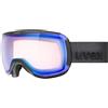 Uvex downhill 2100 V - maschera da sci per adulti - fotocromatico - privo di appannamenti - black m. dl/blue-cl - one size
