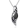COAI Collana da Uomo e da Donna in Acciaio Inox e Ossidiana Nera, Collana Con Ciondolo Occhio del Sole Unisex Catena 55cm