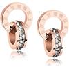 Crystalline Azuria Donna 18ct Placcato Oro Rosa Bianco Cristalli Rotondo Cerchio Orecchini a Lobo