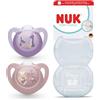 NUK First Choice Ciuccio | 6-18 mesi | Ciuccio ortodontici | Calma il 99% dei bambini** | Scimmia / Canguro | Confezione da 2