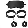 Sexyhot BDSM Sex Toys, Set per bondage, Giocattoli Sessuali del Sesso Set, Manette per Mani e Piedi + Benda di Seta, Giocattoli da Letto SM, Regolabili(Nero)