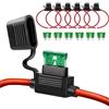 Qizpcer Portafusibili in linea da 12 AWG, portafusibili calibro 12 per fusibili a lama da 30 A (confezione da 6)