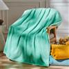 NEWCOSPLAY Coperta super morbida in pile di flanella setosa di alta qualità, motivo foglie, leggera, per tutte le stagioni (verde acqua, copriletto, 127 x 152,4 cm)