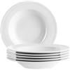 MÄSER Serie Arlona, piatto fondo per 6 persone, in porcellana di alta qualità, senza tempo, elegante, porcellana, bianco