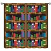 SHElifestyle Tenda per libreria per bambini, con motivo pixelato, con libri, in stile pixel art, con tasca per asta, tende per camera da letto e sala giochi, 106,7 x 114,3 cm (decor)