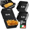 UNBOX Teglie per Friggitrice ad Aria in Silicone per Cosori Dual Blaze 10L, 3 Contenitori per Friggitrice ad Aria Ninja Foodi Flexdrawer AF500EU 10,4 L, 1×10,4L e 2×5,2L