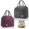 MYLERCT 2 Pezzi Borsa Porta Pranzo, 6L Mini Borsa Frigo Pieghevole, Borsa Termica Piccola per Ufficio, Viaggi, Picnic