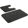 Myting Set di Tappetini da Bagno 2 Pezzi, Tappetino da Bagno Antiscivolo Lavabile Grigio, Morbido Tappeto da Bagno in Microfibra e Tappeto per WC 50x80+50x50 cm