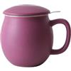 Yundu tazza da tè in porcellana opaca viola da 350 ml con infusore e coperchio, tazza con coperchio per infusione - Regalo di Festa del Ringraziamento, Festa del Papà, Natale per i genitori - Tazza