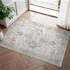 GENIMO - Tappeto Vintage 60x90cm - Antiscivolo, Lavabile, Con Pelo Corto - Per Corridoio, Ingresso, Camera - Beige