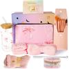 LURICO Regali per Ragazze Adolescenti 9 10 11 12 13 14 15 16 Anni, Regalo di Compleanno Ragazza con Tazza di Vetro con Cannuccia e Coperchio, Pennelli da Trucco Borsa Cosmetica Bracciali Calzini Carta