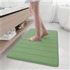Homaxy Tappetino da bagno in memory foam, assorbente, antiscivolo, lavabile, 60 x 90 cm, verde