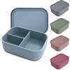 Chingcoo Contenitore per il pranzo con scomparti, contenitore per il pranzo in silicone, 800 ml, senza BPA, lavabile in lavastoviglie, con 3 scomparti, blu cielo