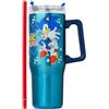 Get Trend SONIC THE HEDGEHOG Borraccia Termica con Cannuccia e Manico 940 ml, Tazza Termica in Acciaio Inox Isolata a Doppia Parete (Blu Sonic/Shadaw)