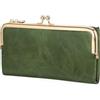 GOIACII - Portafoglio da donna vintage a busta con chiusura a due piazze, porta carte di credito compatto con chiusura a bacio
