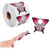 QINGZY 500 Pezzi Cartine per Ricostruzione Unghie, Rosa Adesivo per Cartine Gel Unghie con Farfalla, Rotolo Cartine Nail Form, Cartine Extension Model per UV Gel Nail