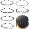 JERLITU Fasce elastiche per capelli da uomo, in metallo, antiscivolo, in metallo, per sport all'aria aperta, uso quotidiano (6 pezzi)