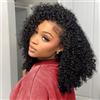 TNICE Glueless Wig Human Hair Kinky Curly Half Wigs Human Hair Wear and Go Headband Wigs 200% Density 3 In 1 Seamless Flip Over Beginner Friendly Wig for Women Natural Black 18 Inch