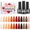 AIMEILI Kit Semipermanente Unghie Autunno 12 Colori Smalto Semipermanente Unghie UV LED Soak Off Smalti Gel Colorati Nail Art 5ml Kit 12-45