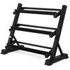 Amazon Basics, Rack per manubri regolabile con 3 ripiani (solo il supporto), nero