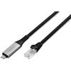 DIGITUS Cavo di Rete USB - Tipo-C a RJ45 - USB-C 3.2 Gen1 - 1 Gbit/s - 15 m - LSZH - Cat 6A S/FTP - AWG 26 - Plug & Play - Nero