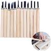 Kiuiom 12PCS Kit Strumenti Per Intaglio Del Legno,Coltello Manico Intaglio Sculture,Coltello Scultura In Acciaio,Professionali Coltellos Intaglios Carpentieri,Sgorbie Per Legno,Scalpelli Per Intaglios,Kiuiom