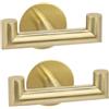 YUET Ganci Adesivi, 2 pezzi Appendi Accappatoio Bagno in Acciaio inox, Gancio Doppio Appendiabiti da Parete Senza Forare, Porta Asciugamani Autoadesivo per Bagno o Cucina, Oro