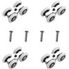Fleymu 4 Rotelle Scorrevoli Porte Silenziose Ø20mm - Cuscinetti Alluminio M6 per Porte Doccia/Finestre, Carico Max 30kg, Sistema Scorrimento