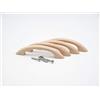 JOWE Set di 4 maniglie in legno di faggio non verniciato incl. Viti - Maniglia in legno per cassetto - Lunghezza 13,2 cm, distanza fori 9,6cm