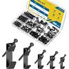 Uniclife Kit di Sospensione per Quadri 188 Pezzi, 4 kg, 9 kg, 13 kg, 22 kg, 45 kg Ganci per Quadri Rinforzati per Cartongesso e Legno, Ganci per Cornici per Appendere Foto Specchi Dipinti, Nero