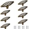 POFET 8pcs Twist Cage Spiral Design Vintage Kitchen Cabinet Cabinet Maniglie Manopole 7CM Ottone Antico