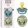 BIBS De Lux Ciuccio, 0-6 mesi, confezione da 2, Island Sea/Sage
