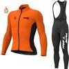 FFFF & OLFEH Abbigliamento Ciclismo Uomo Invernale Tuta da Ciclista Manica Lunga Completo MTB Bici,Maglia Bicicletta Termico Vello Giacca e Pantaloni Salopette con 9D Imbottiti Gel (C,L)