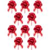 SanKristo 10 PCS Fiocco Grande Regalo, con Nastro Regalo Diametro 17 cm Autotiranti Fiocchi Decorativi Color Metallizzato, Decorazioni Auto, Matrimoni, Feste, Compleanni, Natale, San Valentino, Rosso