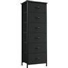 Somdot Cassettiera Camera da Letto in Tessuto, Mobiletto Salvaspazio, Settimino per Soggiorno, Studio, Cameretta, Ingresso, 30P x 42l x 115H (6 Cassetti), Nero