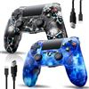 CHENGDAO Controller Wireless per PS4, Controller Multipiattaforma da 2 Pezzi Compatibile con PS4/Pro/Slim/PC/iOS/Android/MacOS, con Doppia Vibrazione/Jack Audio da 3,5 mm/Touchpad Sensibile