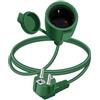 YINGAYOU Prolunga Schuko Corta 16A 250V Prolunga Elettrica Schuko 90 Gradi Impermeabile, 2AC IP44, Adatta per Ambienti Interni o Esterni (Verde, 1.5 m)
