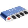 Tbest o Mixer 8 Canali 35mm Stereo 3mm Piccolo Cx400 Mini Amplificatore per Cuffie aux Annadue 4 Input/output Audio Compatto Mixer Amplificati a 4 Vie Mini Mixer Stereo 4 in 1 Out