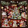 wondever Adesivi Finestra Gatto di Natale 3D Vetrofanie Adesivi Anticollisione per Albero di Natale Fiocco di Neve Adesivi Elettrostatici Stickers per Vetro Porte Finestre Decorazione Natalizia