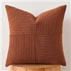 FDTERN Federe Cuscini Rosso Ruggine 45x45 per Divano in Velluto a Coste Moderno Morbido Motivo a Croce Decorativa Copricuscini con Cerniera Invisibile per Divano Camera da Letto