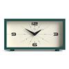 Jones Clocks® Odeon Orologio da scrivania | Progetto rettangolare moderno | Verde scuro | Stile retrò per scaffale, tavolo, camino o comodino