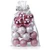 COM-FOUR® 20 Palle di Natale Infrangibili in Plastica, Decorazioni per Albero di Natale con Ciondoli, Ø 6 cm