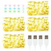MUXIJIA 4 x luce stringa LED, 40 x LED 4M / 13Ft esterno/interno alimentatore USB impermeabile per camera da letto, cortile, matrimonio, Natale, fai da te, ecc. (Bianco caldo)